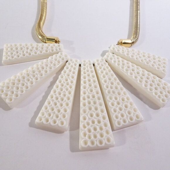 Pono Gold and White Statement Necklace - Picture 4 of 5